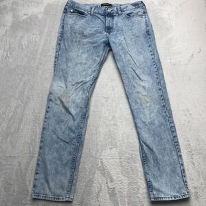 Pacsun Skinny Leg Jeans Mens 33x32 Blue Denim Comfort Stretch Casual Light Wash